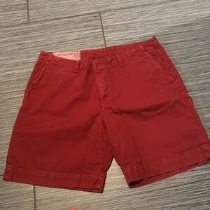 Red men’s chino shorts